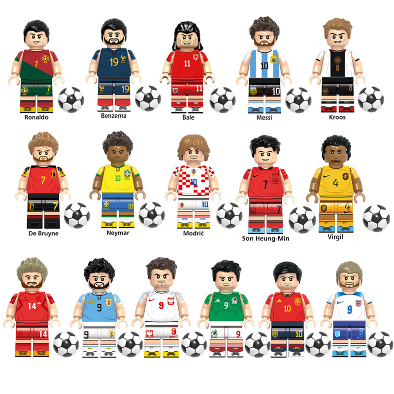 2026 Brinquedo de Ação de Estrela do Futebol em Alta Venda, Blocos de Montar DIY, Mini Figuras de Jogador de Futebol