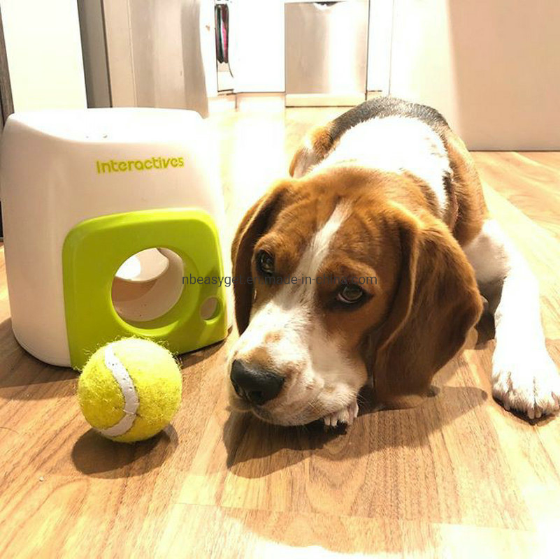 Lançador Automático de Bolas para Cães Interativo, Brinquedo de Lançar Bolas para Cães Inclui 1 Bolas de Tênis Máquina de Recompensa Alimentar Dispositivo de Lançamento de Bolas Usar em Ambientes Internos e Externos Esg12693