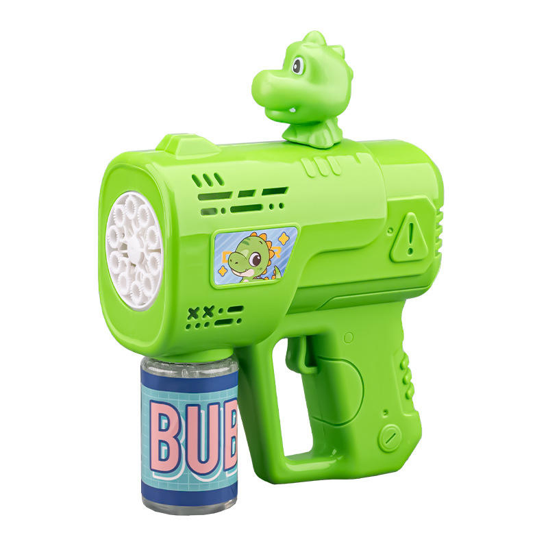 Máquina de Bolhas de Plástico Popular para Crianças, Cartoon, Totalmente Automática, Dispositivo de Sopro de Bolhas Gatling, Pistola de Bolhas Elétrica Portátil, Brinquedo por Atacado