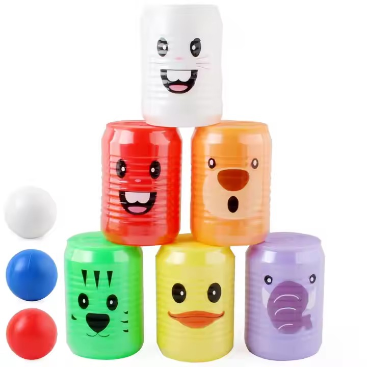 Conjunto de Brinquedos de Boliche Atacado de Plástico Colorido em Múltiplas Cores, Jogo de Boliche em Cartão Personalizado