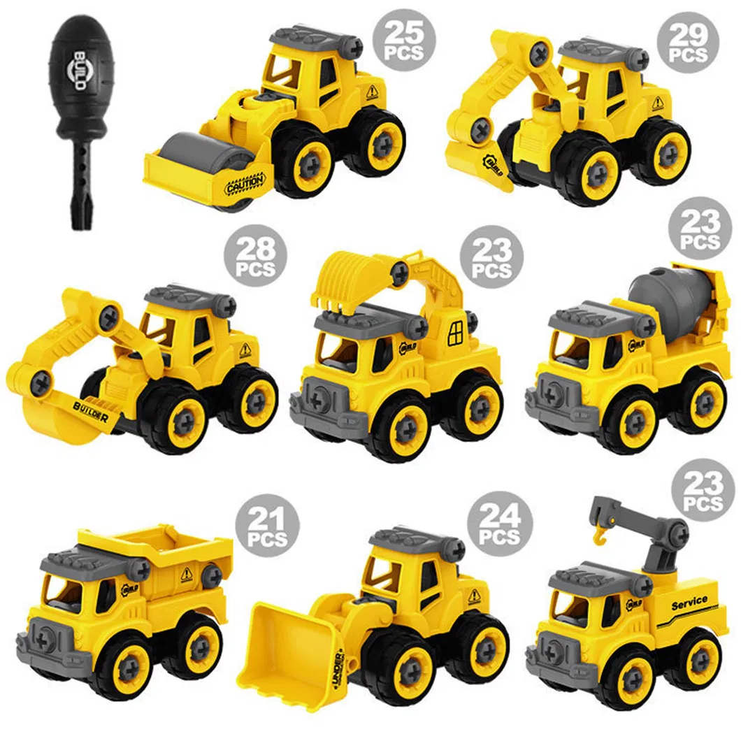 Desmontagem e Montagem de Veículos de Engenharia Brinquedo de Caminhão Basculante de Plástico