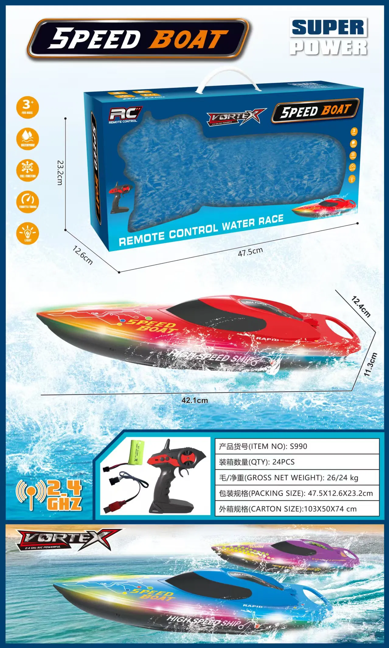 Novo 2.4G Carro RC Controlado por Rádio Veículo Infantil Off-Road Controle Remoto - Escalada em Montanha, Veículo Anfibio para Acrobacias Veículo Off-Road em Terra e Água