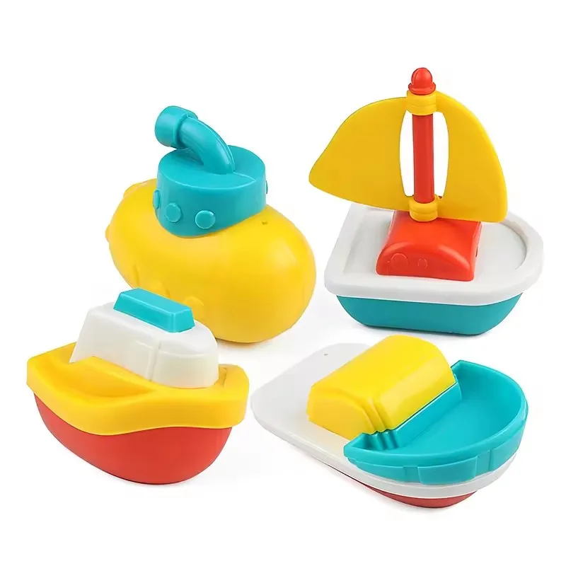 Brinquedo de plástico interessante e novo de alta qualidade para bebês e crianças pequenas, brinquedos criativos de barco flutuante para o banho