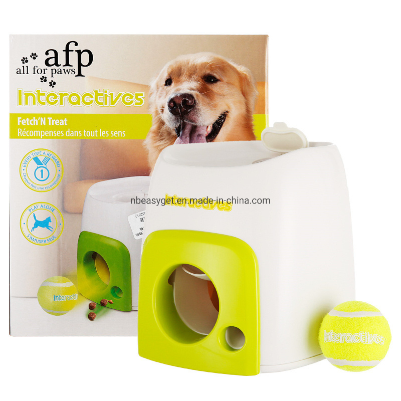 Lançador Automático de Bolas para Cães Interativo, Brinquedo de Lançar Bolas para Cães Inclui 1 Bolas de Tênis Máquina de Recompensa Alimentar Dispositivo de Lançamento de Bolas Usar em Ambientes Internos e Externos Esg12693