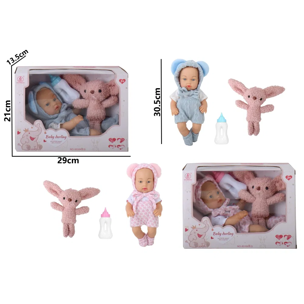 12-Inch Carrinho de Plástico com Janela e Pés Almofadados para Preencher com Enchimento de Boneca Bebê