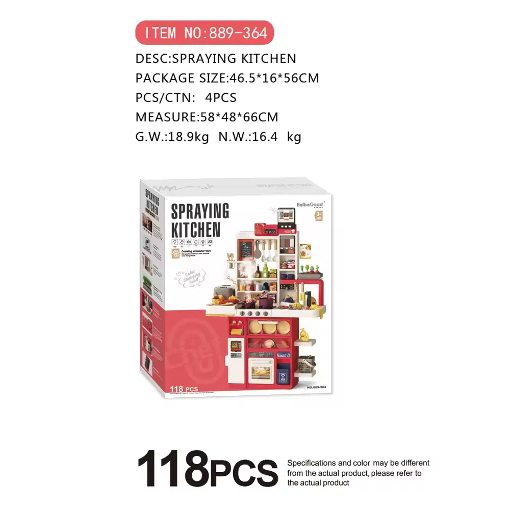 106 Conjunto de Brinquedo de Cozinha Moderna em Plástico para Crianças de 5-7 Anos Pequeno Chef Simulação de Mesa de Cozinha Brincadeira de Faz de Conta