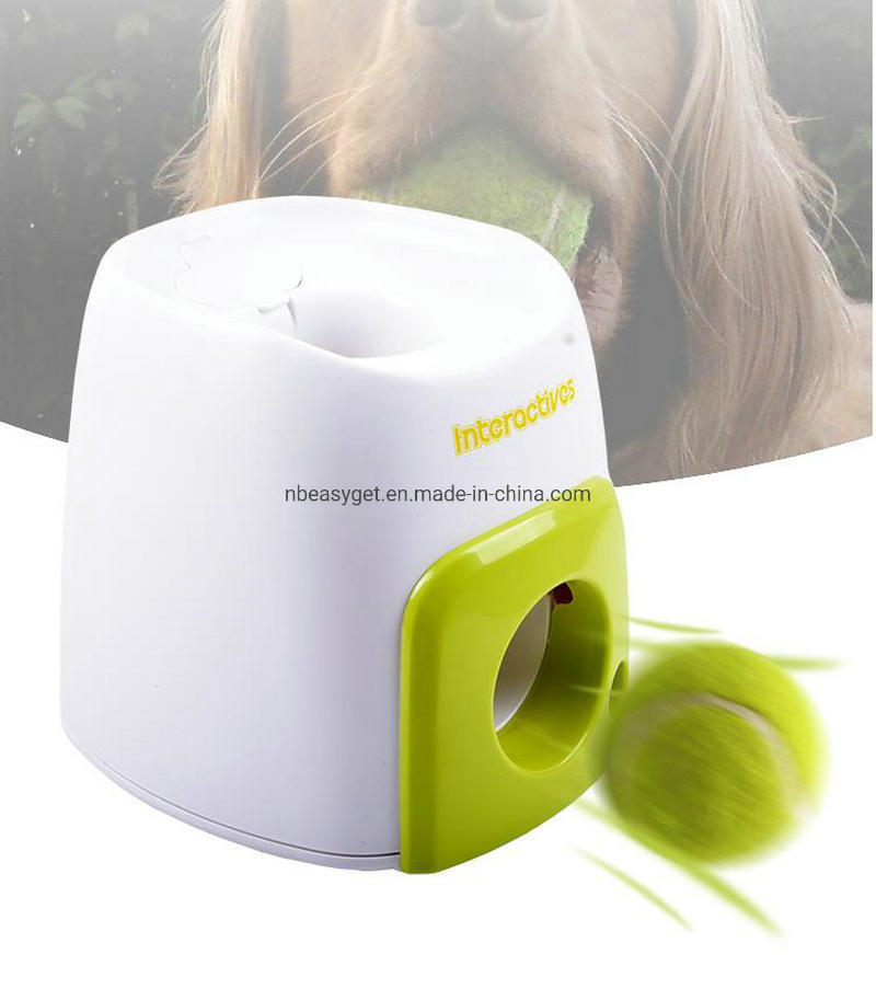 Lançador Automático de Bolas para Cães Interativo, Brinquedo de Lançar Bolas para Cães Inclui 1 Bolas de Tênis Máquina de Recompensa Alimentar Dispositivo de Lançamento de Bolas Usar em Ambientes Internos e Externos Esg12693