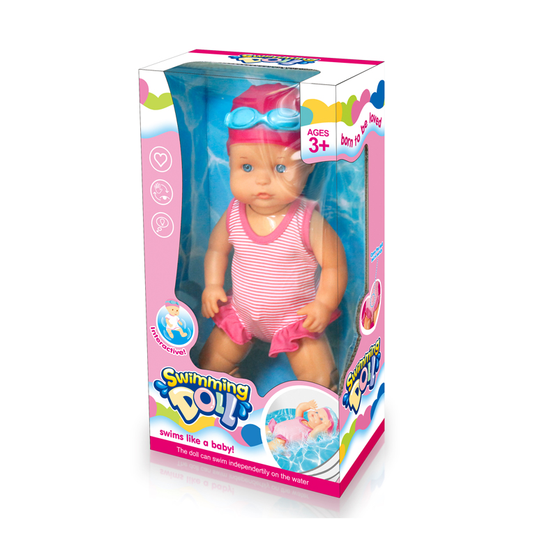 Brinquedos de Boneca para Natação à Bateria 13 Polegadas Brinquedo de Banho à Prova d'Água para Bebês