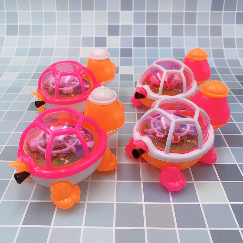 Brinquedo de Plástico em Forma de Animal Tartaruga Luminescente para Crianças com Linha de Puxar