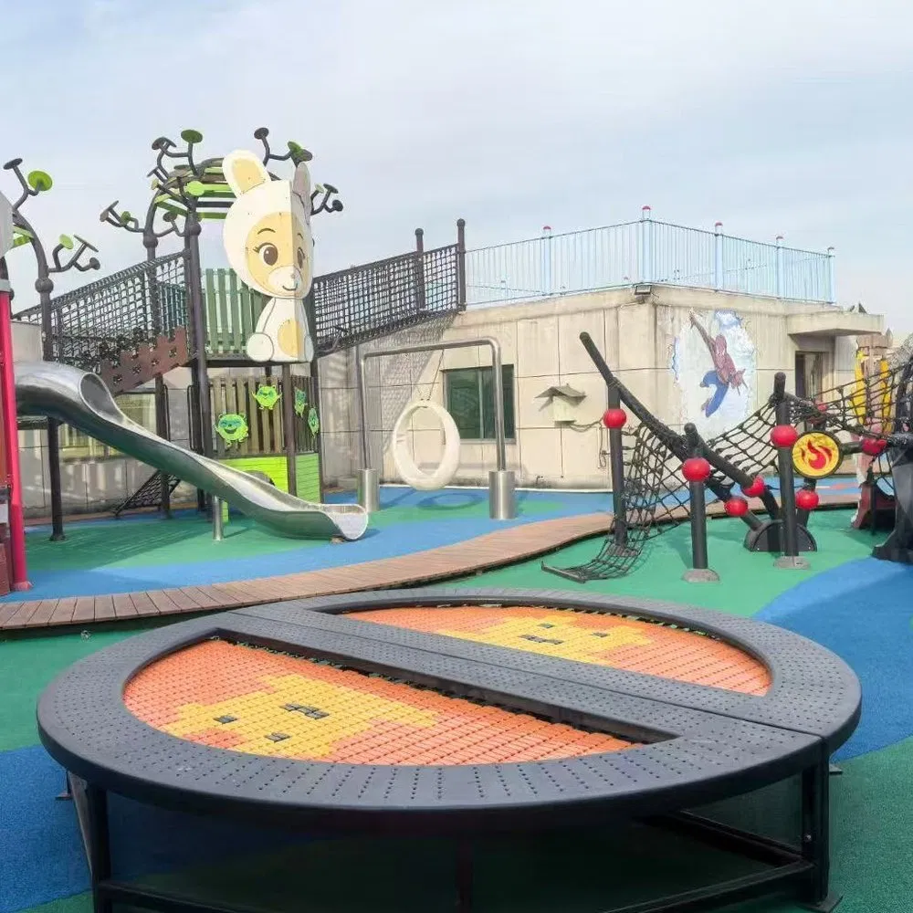 Estrutura de Escorregador e Escalada Integrada Resistente à Ferrugem Brinquedo de Plástico para Crianças Parque Playground ao Ar Livre