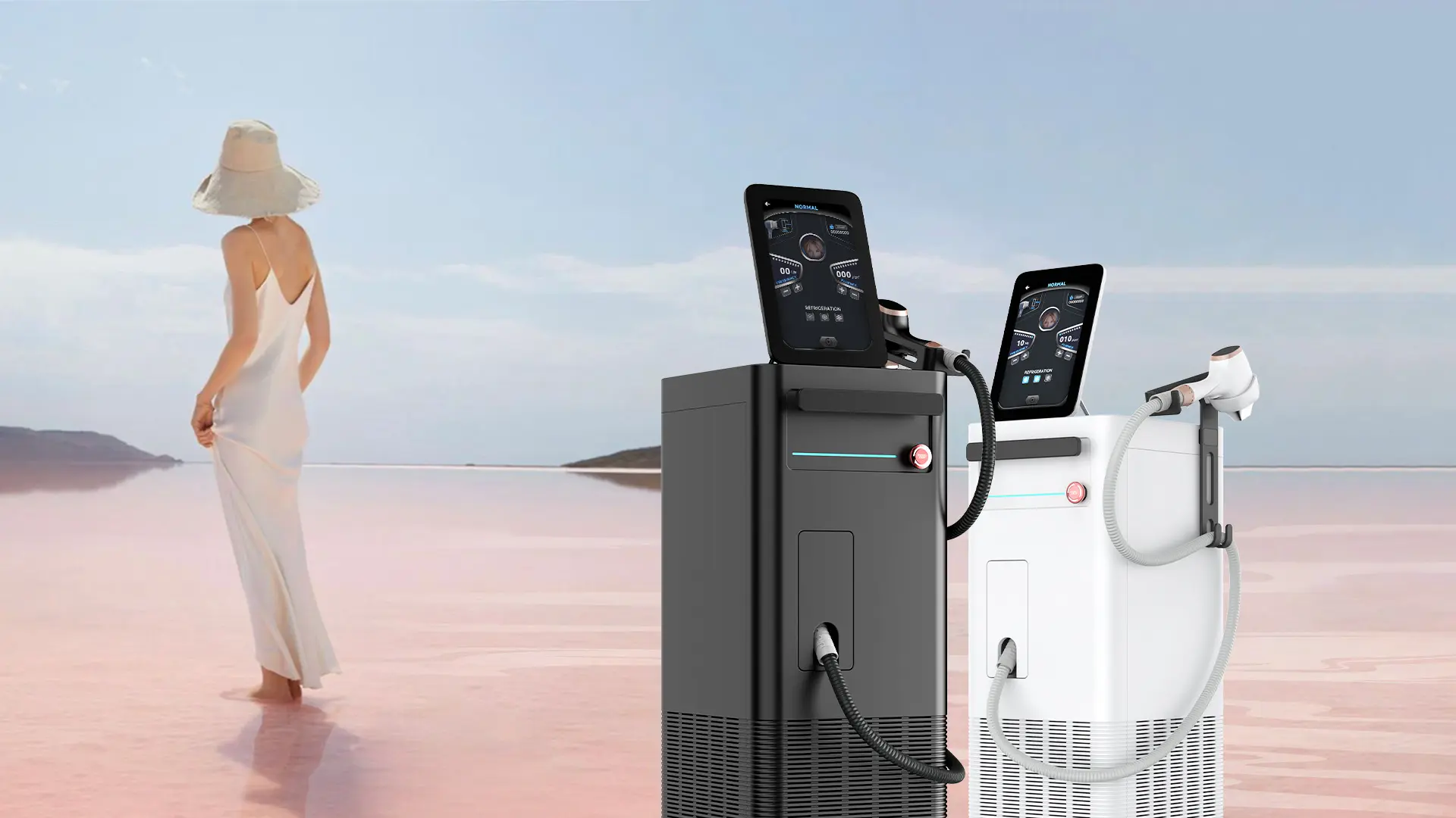 3000W 808nm diode laser hair removal machine with changeable spot size handpiece