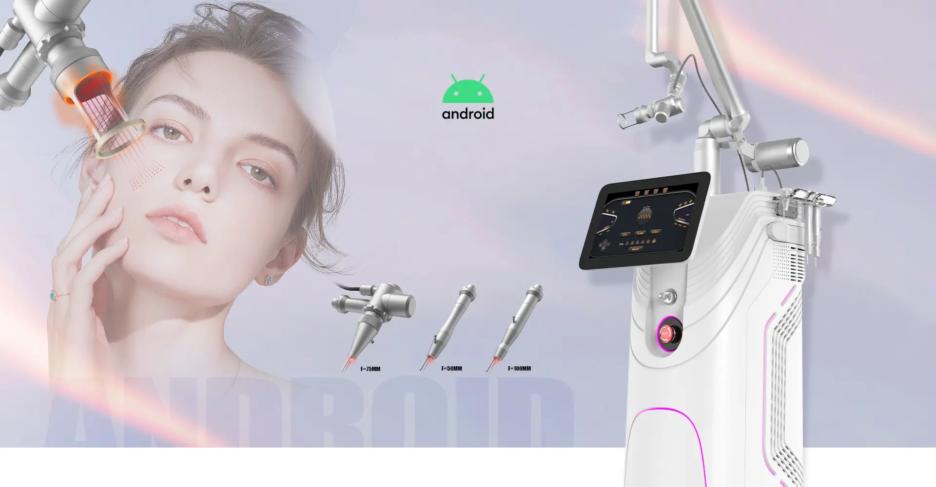 Super pulse fractional CO2 laser machine with metal RF tube and multi-mode handpieces