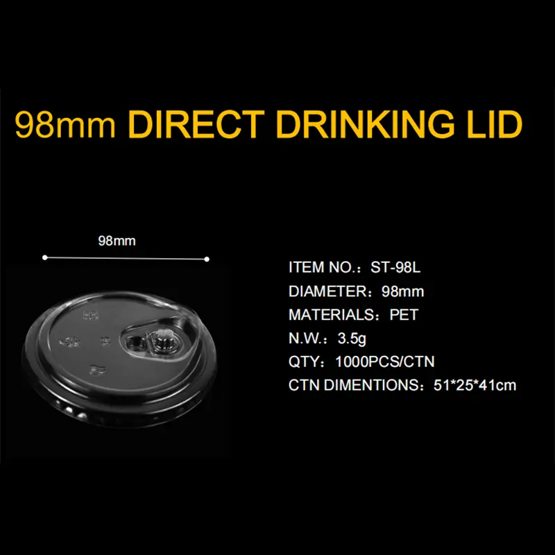 Custom High Transparency Pet98 Straight Drink Lid from Reliable China Suppliers and Factory for Enhanced Efficiency Manufacturers, Factories