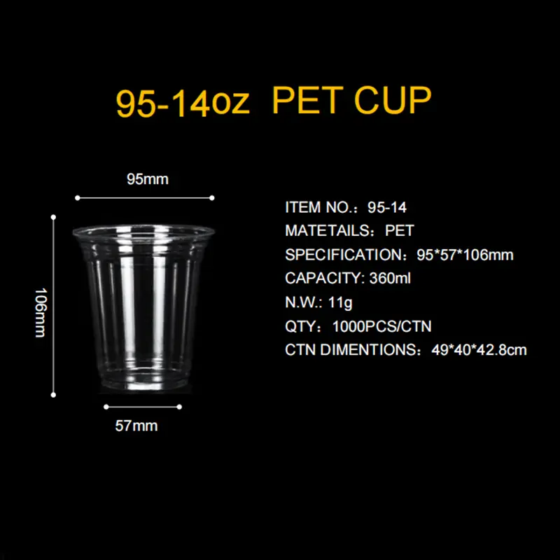 China Personalized 9514OZ PET Cold Drink Cups - China Suppliers & Factory for High Transparency and Durability Manufacturer, Factories