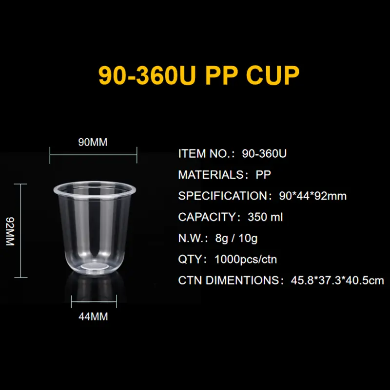 China PP90-360U Blister Cup Supplier - Durable, Heat-Resistant & Printable Food-Grade PP Plastic Bowls from Factory