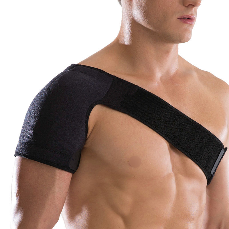 Adjustable Neoprene Breathable Gym Sports Care Single Shoulder Support Brace Guard Strap Wrap Belt Band Pads Black Bandage Unisex Esg12992