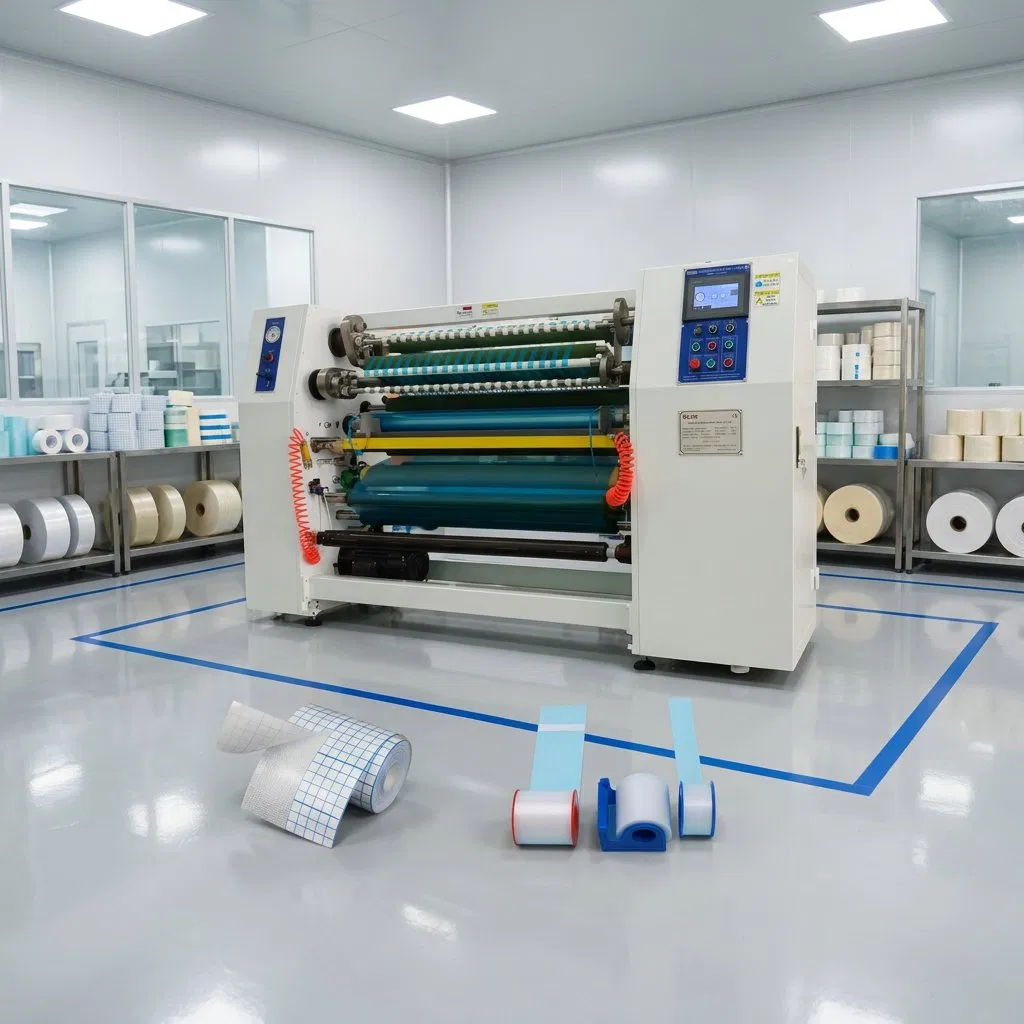 Automatic Medical Tape Adhesive Wound Dressing Fixation Tape Slitting Machine