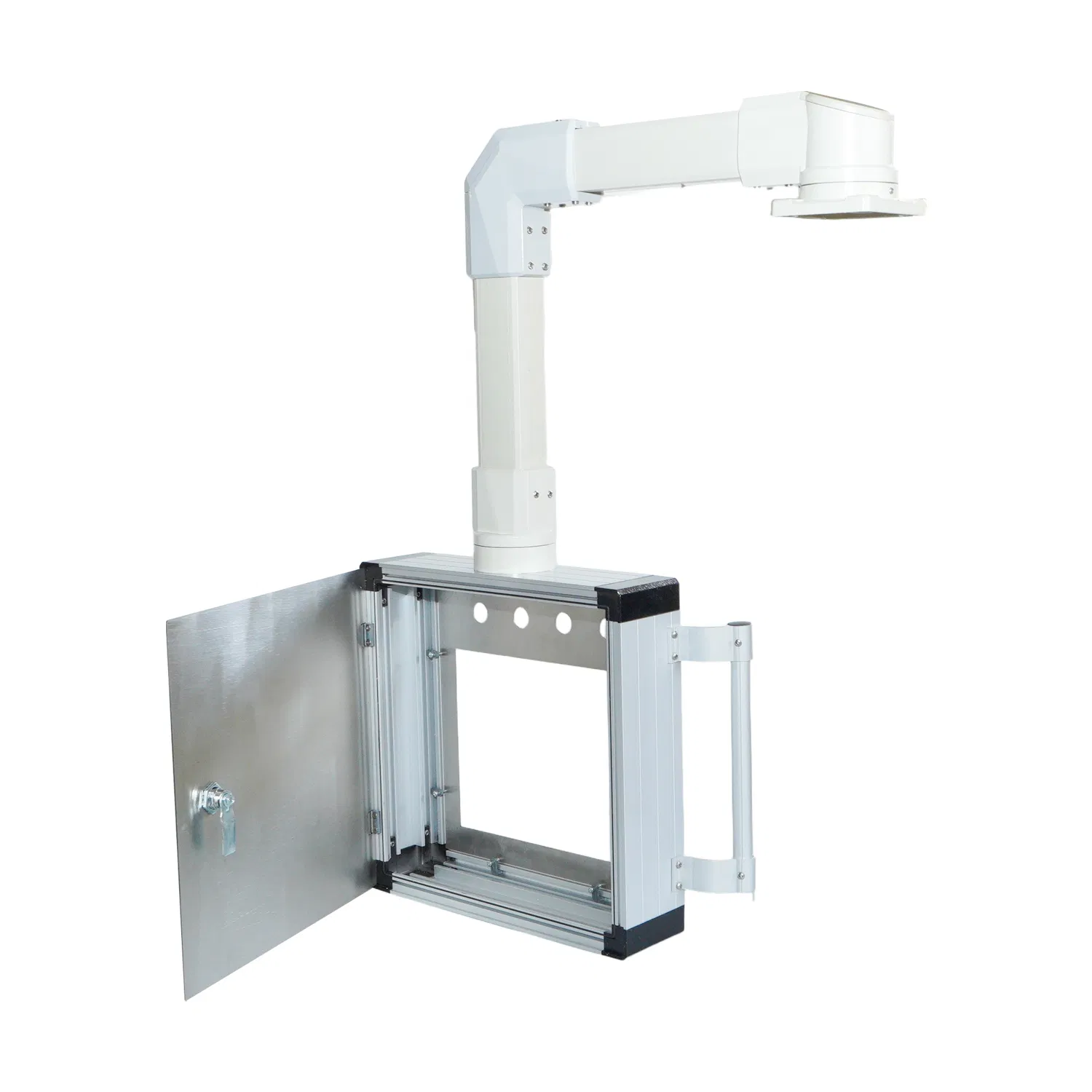 CNC Machine Tool Support - Silver Gray Cantilever Control Box Solution