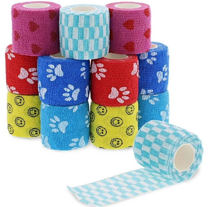 Soft and Secure Self-Adhesive Vet Bandage Perfect for Animals No Hair Pulling