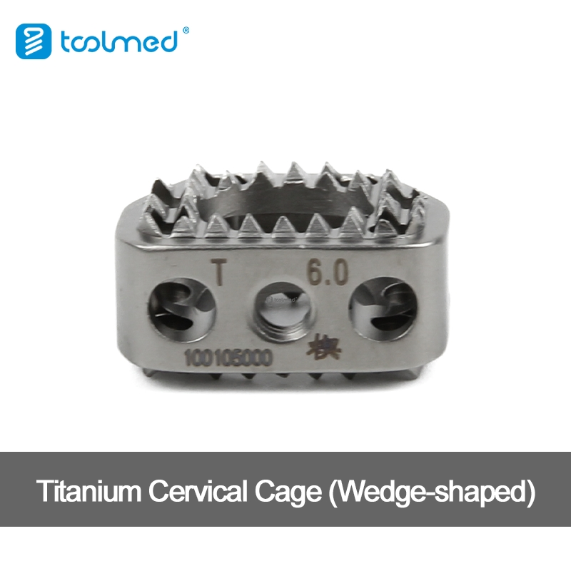 Toolmed Orthopedic Spine Titanium Mesh Cage Titanium Cervical Cage (Wedge-shaped) Attractive Price Implants Materials