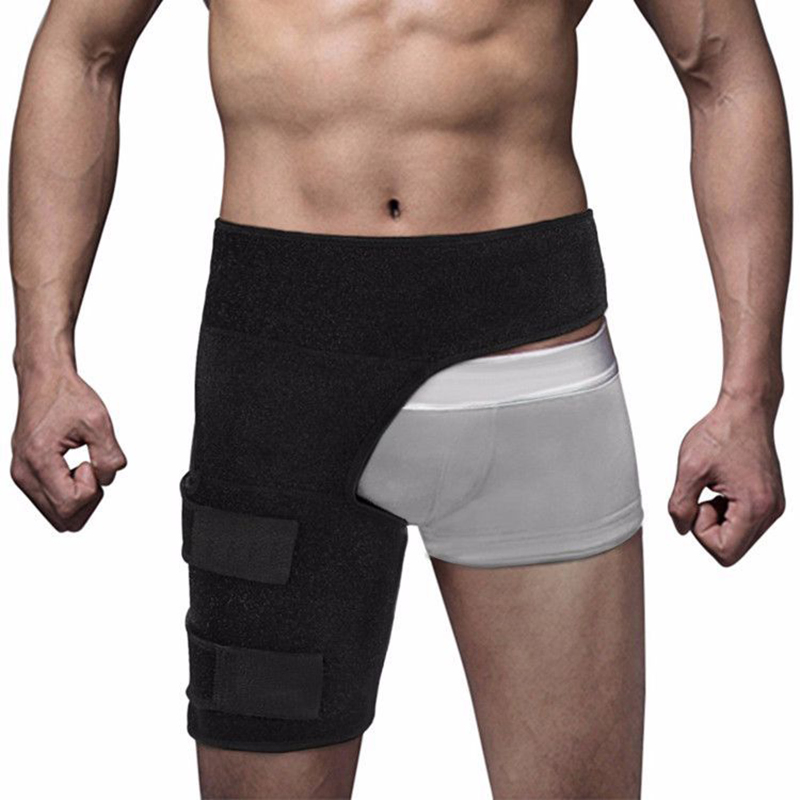 Adjustable Neoprene Groin Brace Thigh and Hip Support Compression Wrap Black Esg12996
