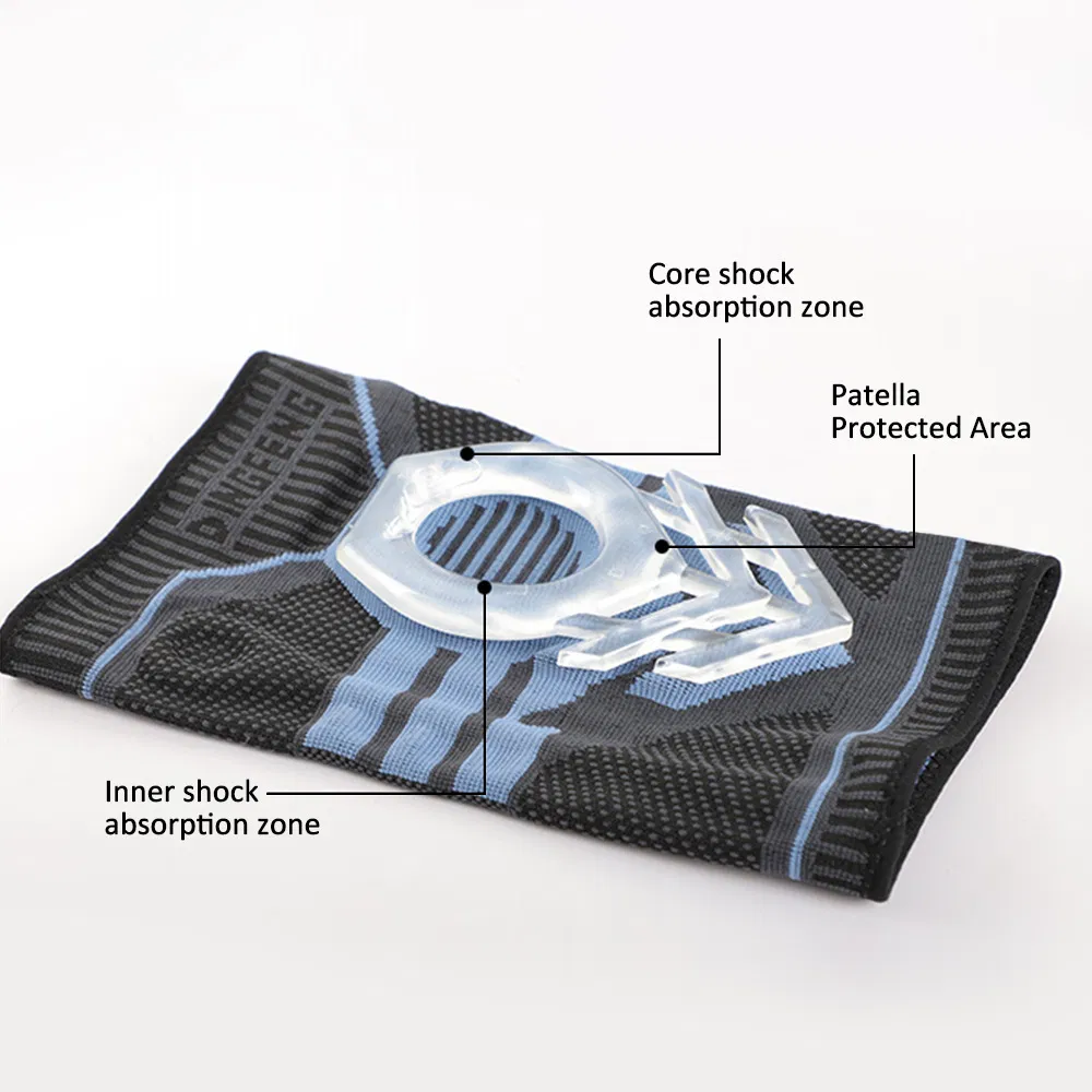 Sport Brace Pain Relief Elastic Nylon Silicon Knee Support Padded Wyz18327