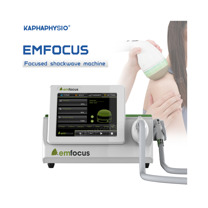 Kaphaphysio Emfocus Focus Shockwave Therapy Machine with 11 Treatment Protocols Specialized for Sports Injury Recovery Physiotherapy Equipment
