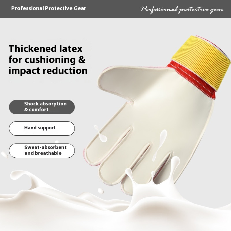 Customized Football Goalkeeper Gloves Professional Goalkeeper Protection Training Anti Slip Wear Resistant Latex Sports Match Protective Equipment