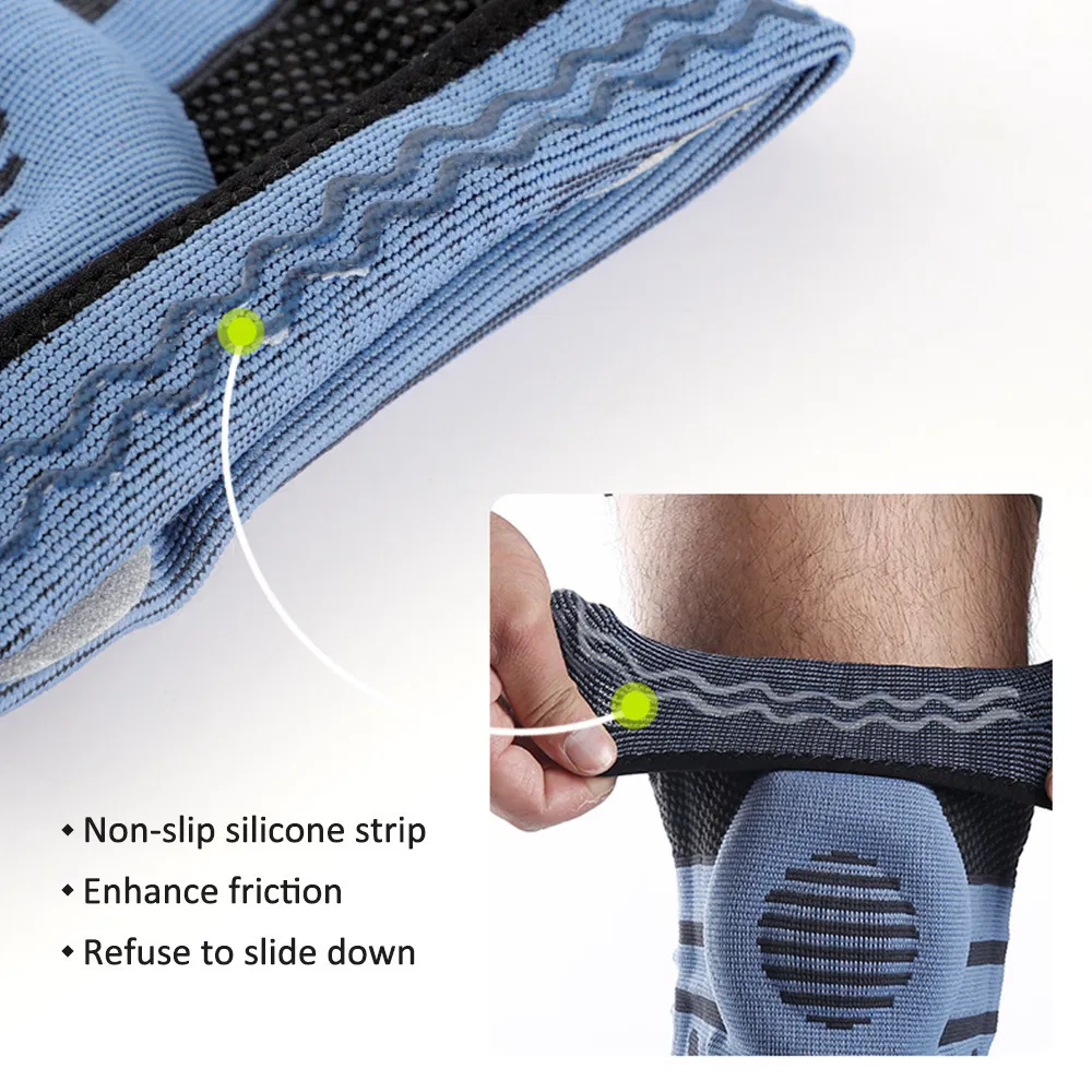 Sport Brace Pain Relief Elastic Nylon Silicon Knee Support Padded Wyz18327