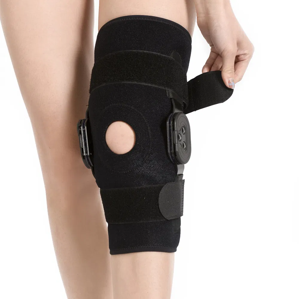 Orthopedic Adjustable Knee Brace with Hinges for Ligament Injury, Meniscus Lesion Rehabilitation and Protection