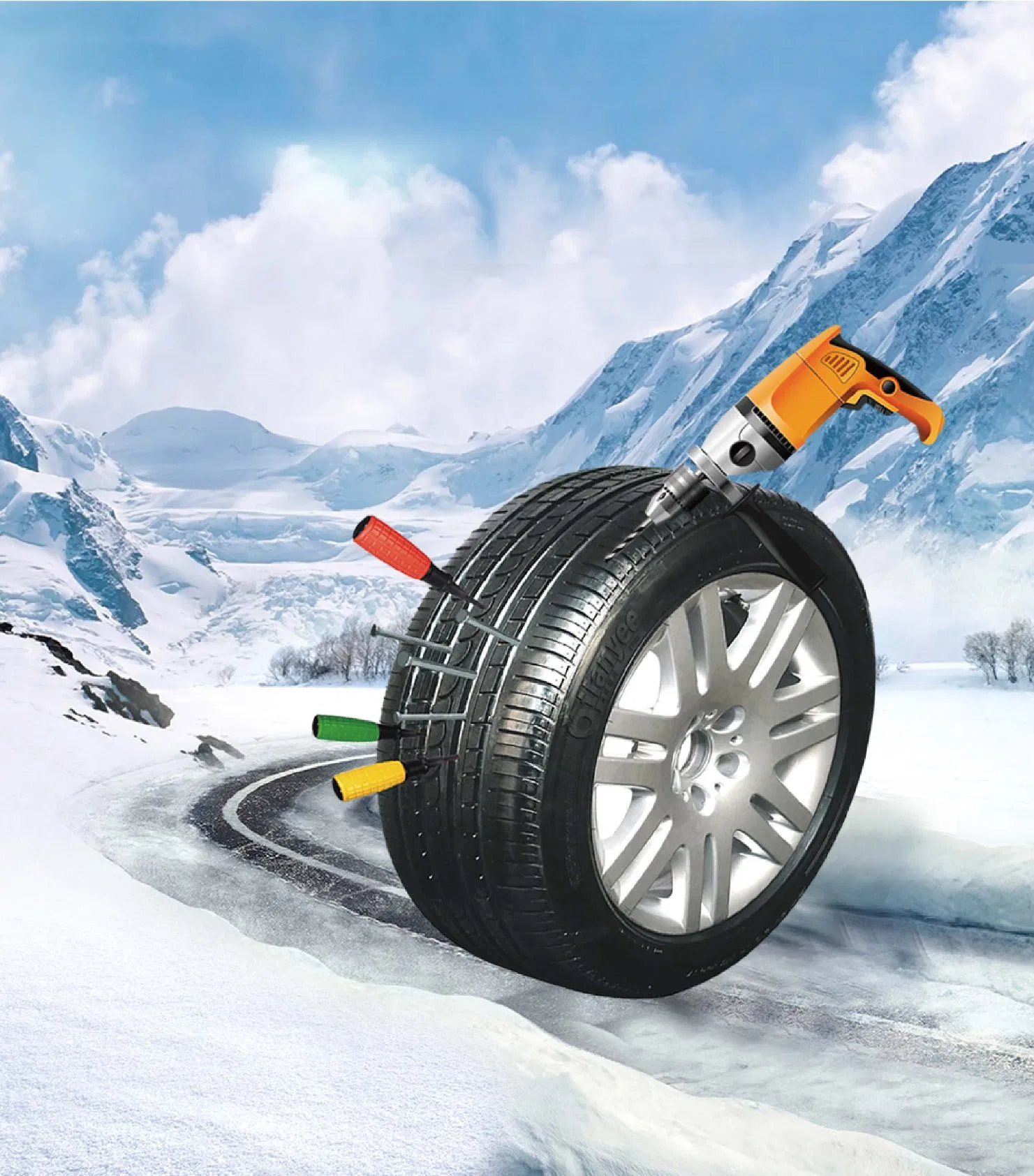 United States Alaska Tubeless Tyre Technology Tyre Permanent Puncture Proof Burst Proof Self Sealing High Polymer Material