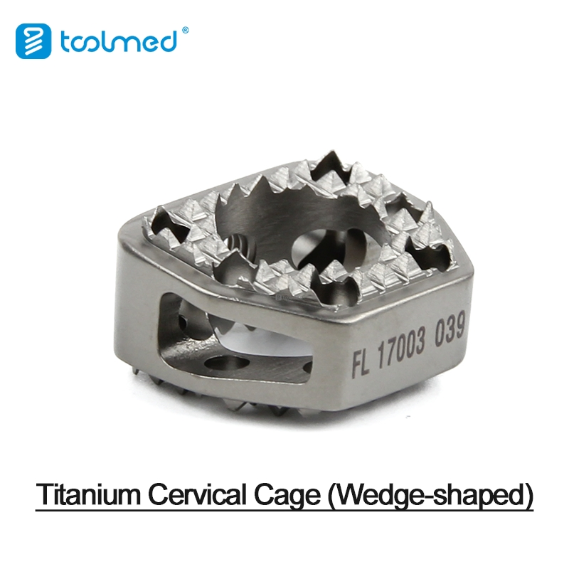 Toolmed Orthopedic Spine Titanium Mesh Cage Titanium Cervical Cage (Wedge-shaped) Attractive Price Implants Materials