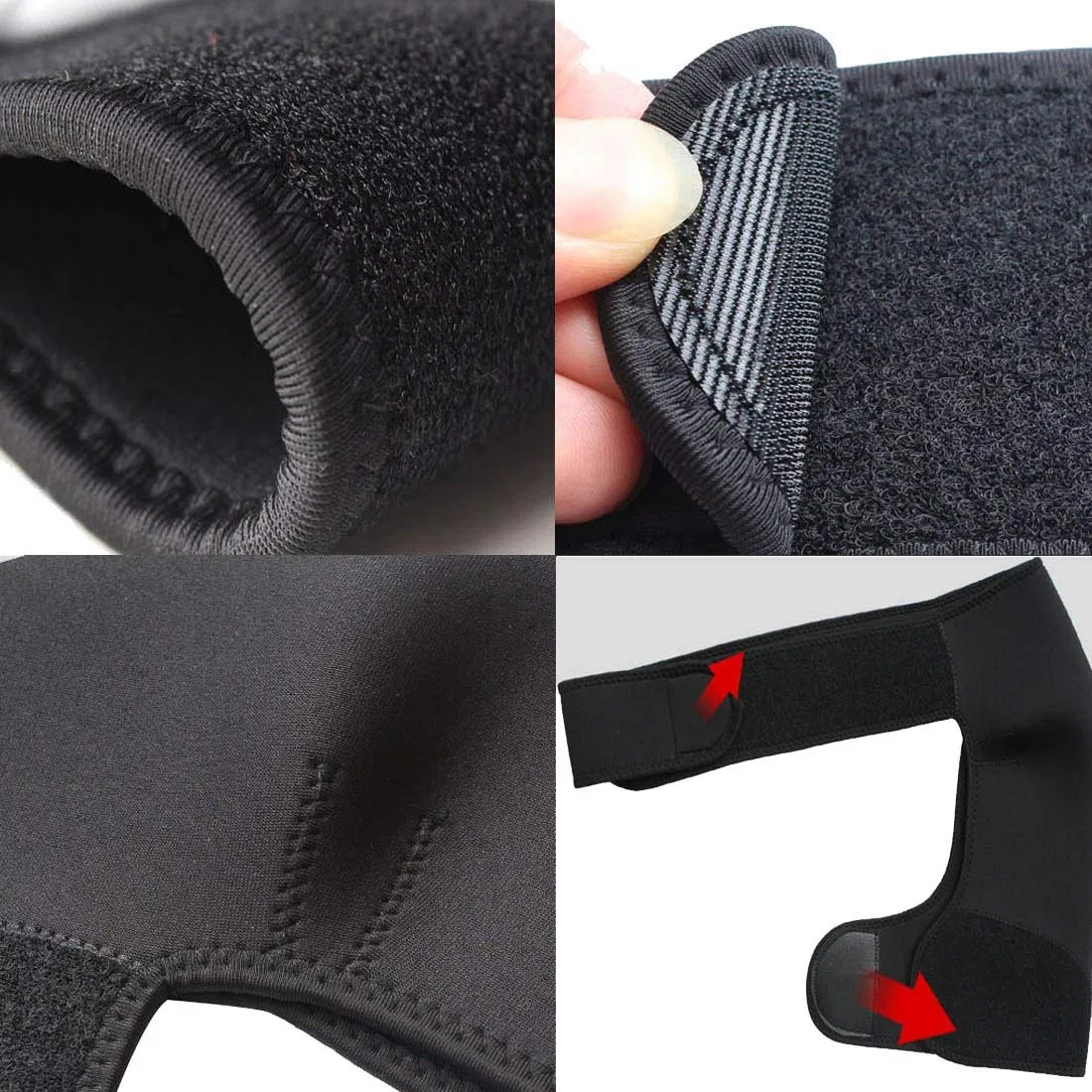 Adjustable Neoprene Breathable Gym Sports Care Single Shoulder Support Brace Guard Strap Wrap Belt Band Pads Black Bandage Unisex Esg12992