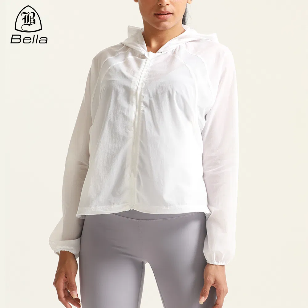 Professional Factory Women's Sun Protection Sports Jacket with Pocket Upf 50+ Full Zipper Long Sleeve UV Hoodie Shirts Outdoor Athletic Jacket