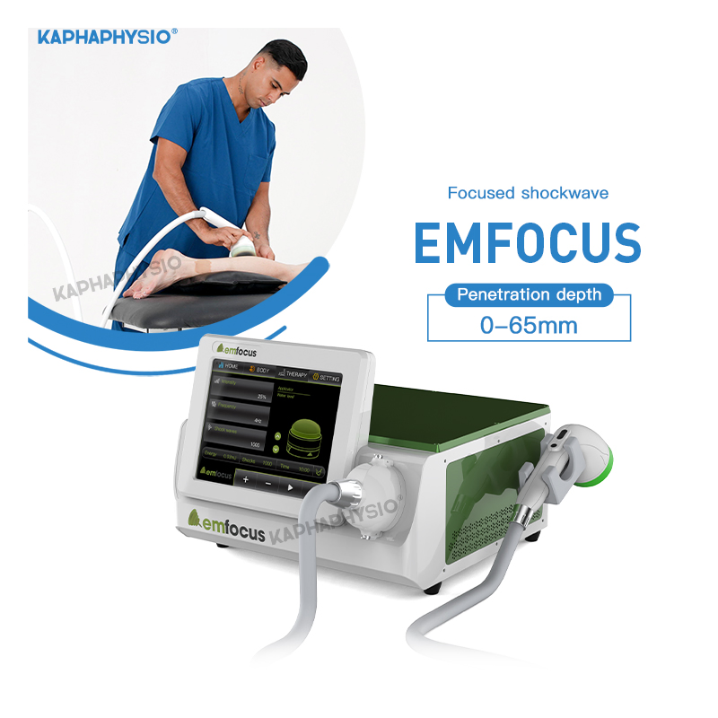 Kaphaphysio Emfocus Focus Shockwave Therapy Machine with 11 Treatment Protocols Specialized for Sports Injury Recovery Physiotherapy Equipment