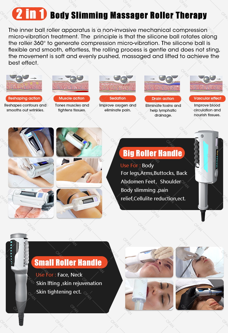 Ofan Top Sales Factory OEM ODM 360 Rotate Roller Butt Lifting Massager Cavitation Inner Ball Roller Massage System