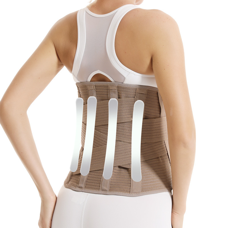 Adjustable Back Lumbar Support Belt with Steel Stabilizers