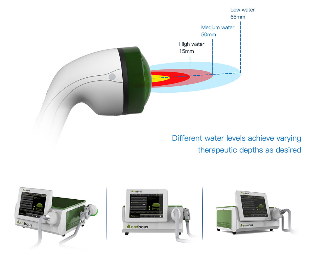 Kaphaphysio Emfocus Focus Shockwave Therapy Machine with 11 Treatment Protocols Specialized for Sports Injury Recovery Physiotherapy Equipment