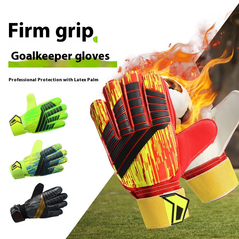 Customized Football Goalkeeper Gloves Professional Goalkeeper Protection Training Anti Slip Wear Resistant Latex Sports Match Protective Equipment