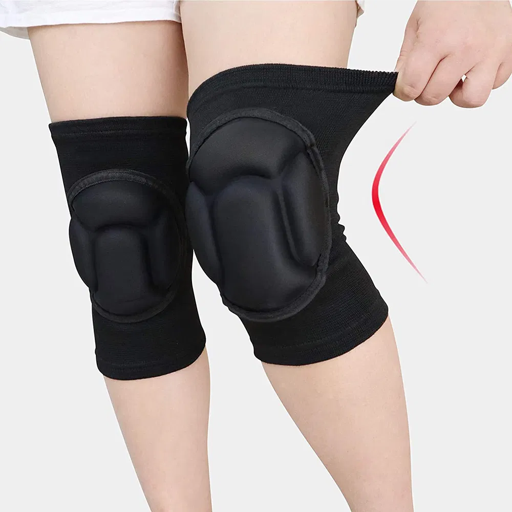 Knee Protector High Stretchy Knee Protection Reble Professional Crashproof Knee Support for Sports Black
