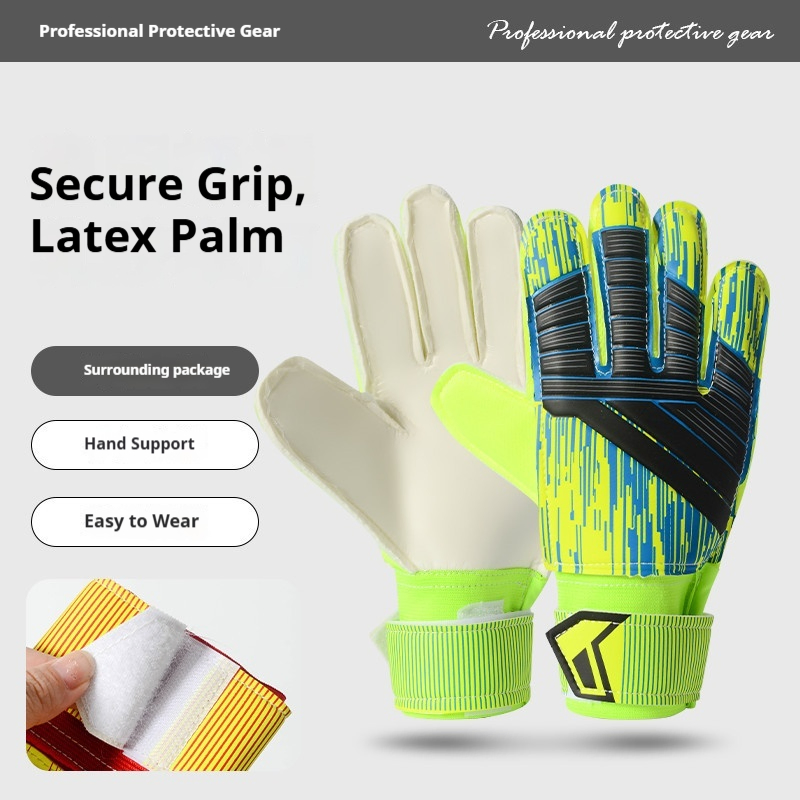Customized Football Goalkeeper Gloves Professional Goalkeeper Protection Training Anti Slip Wear Resistant Latex Sports Match Protective Equipment
