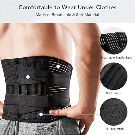 Waist Support Belt Lower Back Brace with Double Elastic Straps Wbb19930
