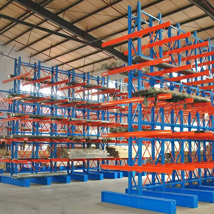 Adjustable Corrosion Protection Steel Pipe Storage Shelf Custom Warehouse Cantilever Rack System