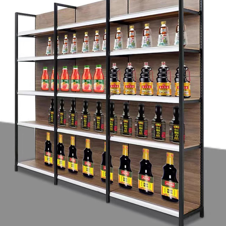 Customizable Size Metal Display Shelves for Pharmacies and Retail Stores Single-Sided Supermarket Rack