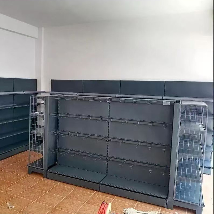 Sanyang Double Sided Metal Supermarket Display Racks Light & Heavy Duty Shelves for Store Use Material Free 3D Design