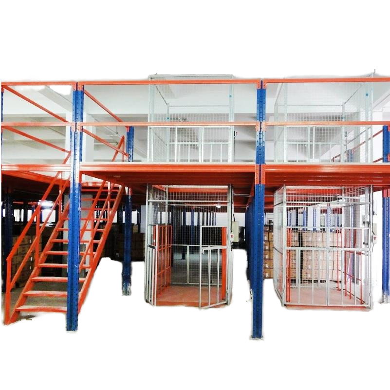 Sanyang Popular Heavy Duty Steel Mezzanine Rack & Steel Platform Bolted Warehouse Rack with Leaning Ladder