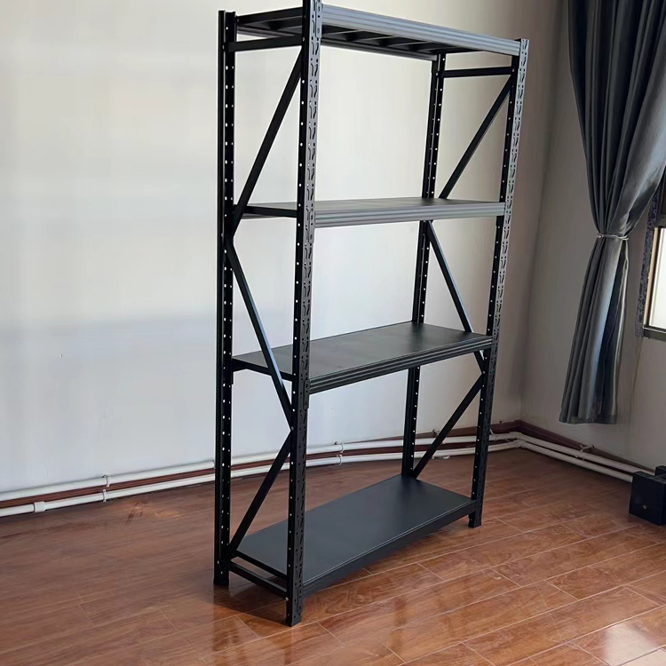 Light Shelf 4 Layer Metal Storage Rack Commercial Warehouse Storage Rack Adjustable Double-sided Metal Shelves