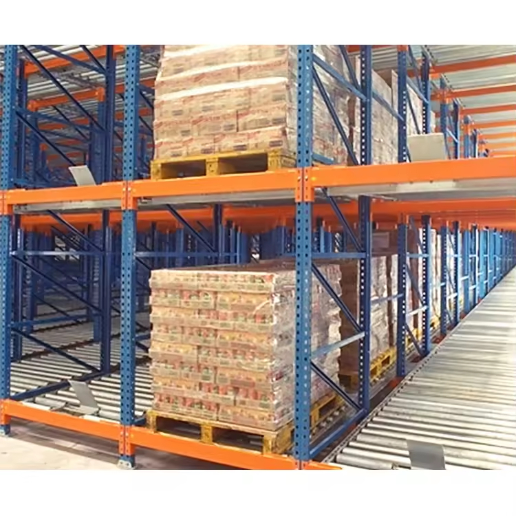 High Capacity Heavy Duty Adjustable Powder Coated Steel 4-Layer/5 Layer Gravity Flow Racks Warehouse Storage Carton Flow Rack