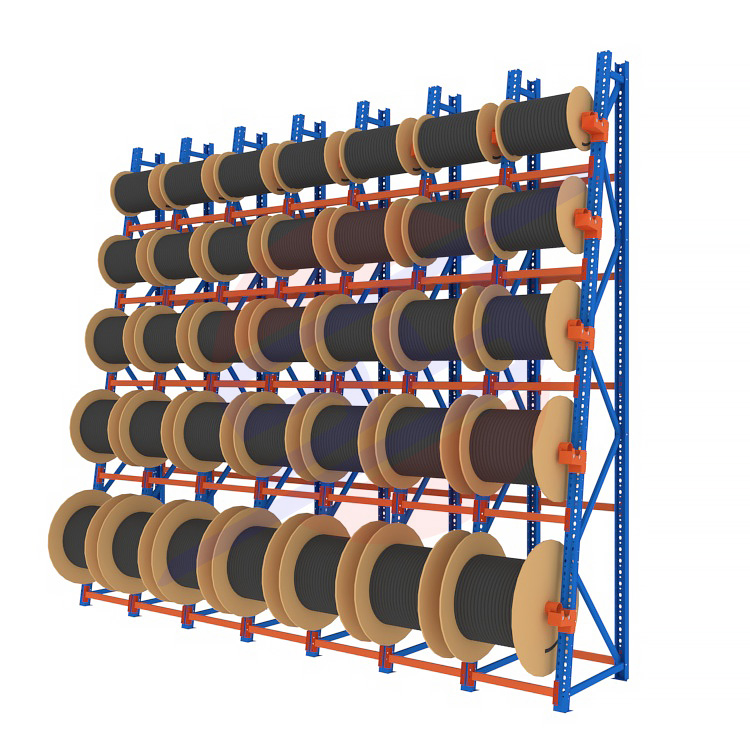 Heavy-Duty Steel Cable Reel Racks for Warehouse Storage Factory Wholesale Corrosion Protection Feature