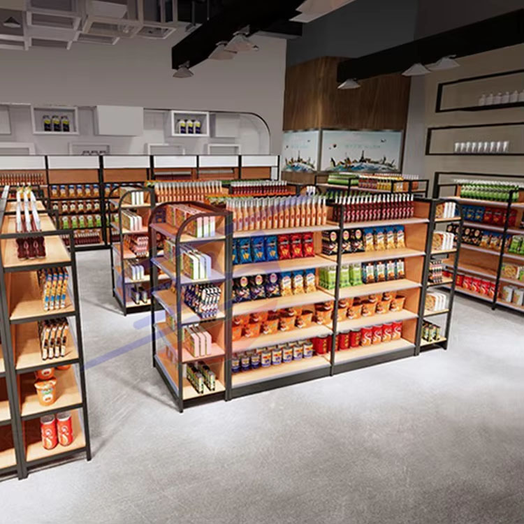 Adjustable Supermarket Shelving Modular Retail Gondola Unit Black 4-Post Display Rack Includes Free 3D Design Service